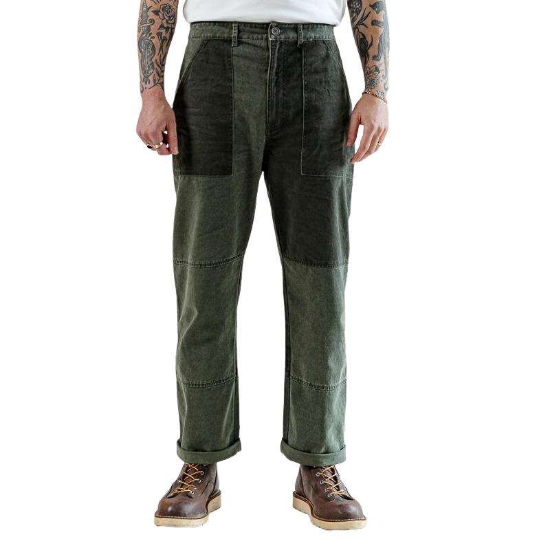 Men's Fashion Patchwork Washed Straight Denim Cargo Pants 14816031Z