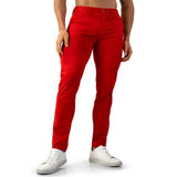 Men's Solid Color Cotton Mid Waist Casual Pants 17169057Z