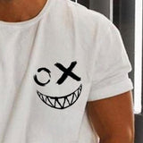 Men's Casual Solid Color Smiley Face T-shirt 29055405TO
