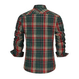 Men's Retro Casual Christmas Plaid Lapel Long Sleeve Shirt 23864501TO