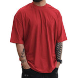 Men's Solid Color Loose Round Neck Short Sleeve Casual T-shirt 86447074Z