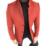 Men's Retro Casual Solid Color Mid-Length Single-Breasted Coat 98936943TO