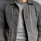 Men's Retro Denim Lapel Single Breasted Casual Jacket 45448175Z