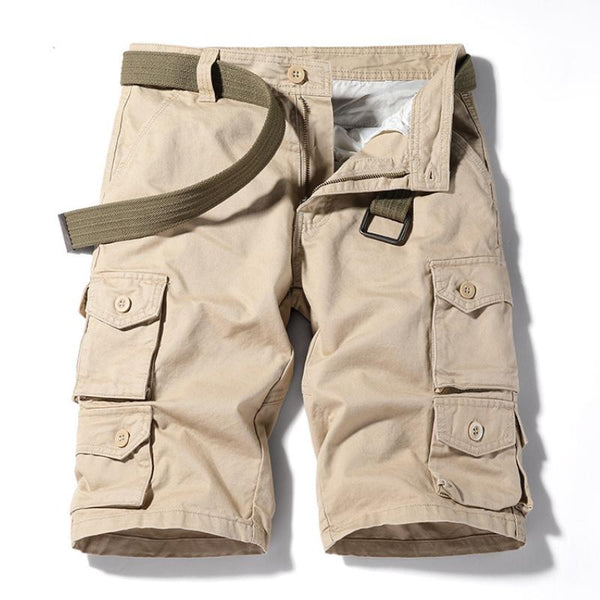 Men's Casual Outdoor Cotton Blend Multi-Pocket Slim Fit Cargo Shorts (Blet Excluded) 33545091M