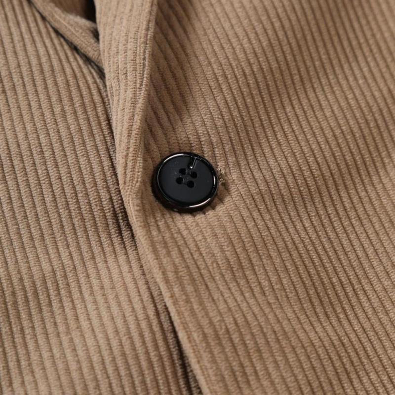 Men's Casual Slim Corduroy Lapel One Button Blazer 57119562M
