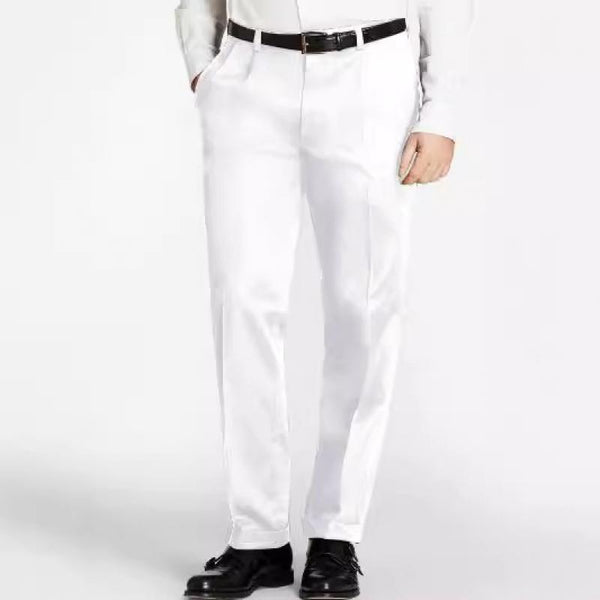 Men's Casual Solid Color Straight Slim Suit Pants 83703636M