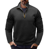 Men's Vintage 3D Jacquard Zipper Stand Collar Loose Long Sleeve Sweatshirt 62241167M