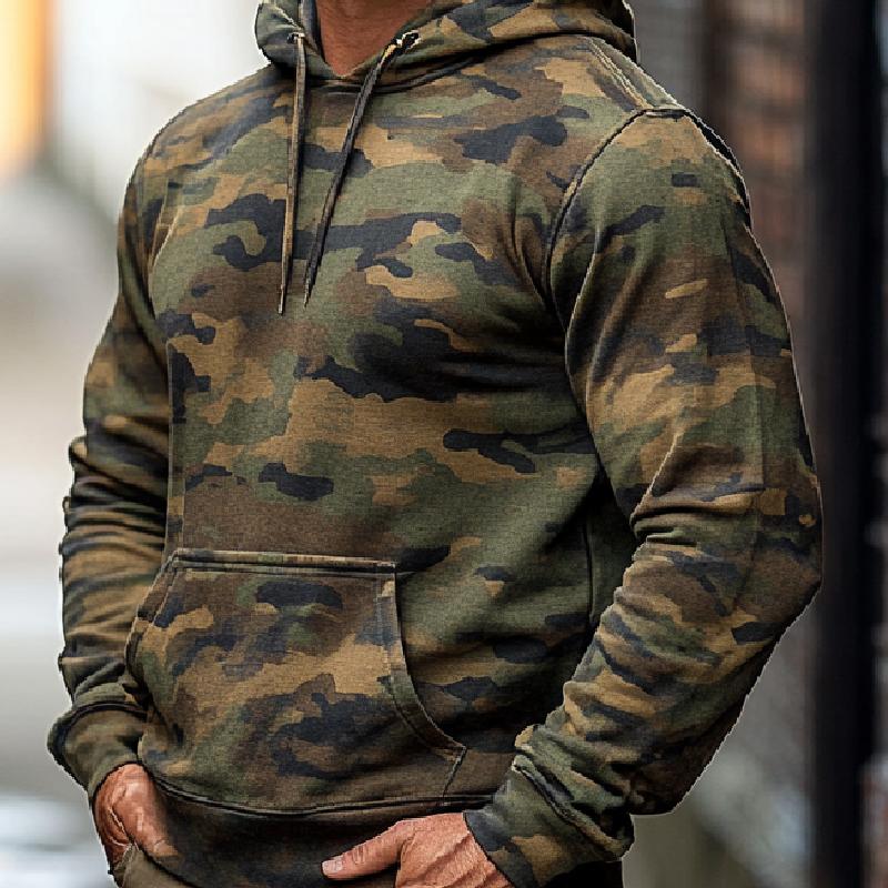 Men's Classic Camouflage Digital Print Hoodie 39162756F