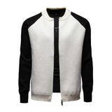 Men's Casual Colorblock Baseball Collar Loose Zipper Knit Cardigan 29510567M