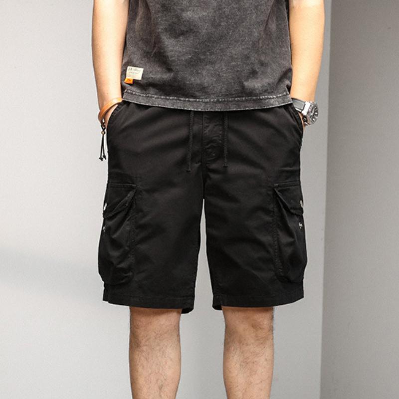 Men's Solid Multi-Pocket Cargo Shorts 13423059Y