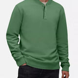 Men's Casual Cotton Blend Henley Collar Slim Fit Long Sleeve T-Shirt 16667146M