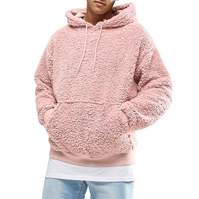 Men's Casual Solid Color Fleece Long-Sleeved Hoodie 83899499M