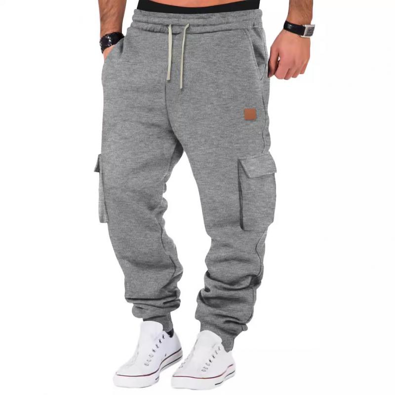 Pantalones deportivos multibolsillos de color liso para hombre 70234059Y