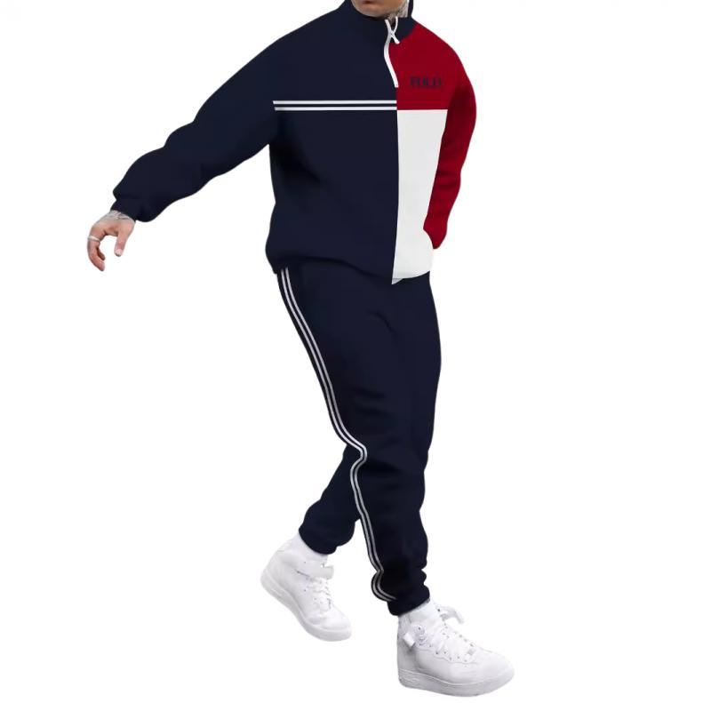 Men's Classic Autumn And Winter Trend 3D Printed Long-sleeved Sweatshirt With Ankle-length Sweatpants Set 43074636K