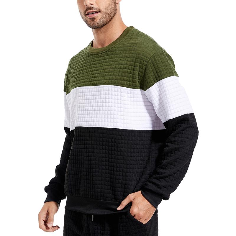 Men's Color Block Round Neck Long Sleeve Casual Sweatshirt 53499671Z
