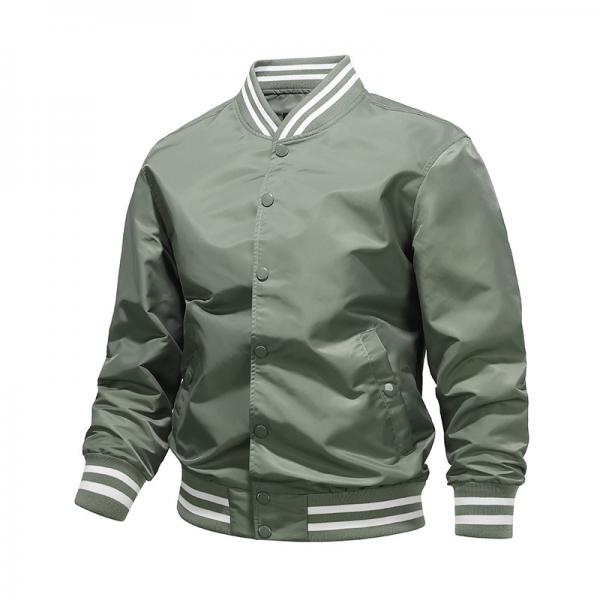 Men's Casual Stand Collar Baseball Collar Zipper Jacket 00981988M