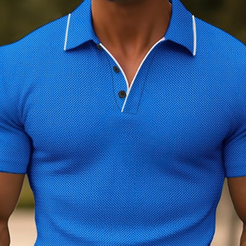 Einfarbiges Kurzarm-Poloshirt mit Revers für Herren 85775039Y