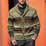 Men's Retro Casual Colorblock Knit Cardigan　05736787F