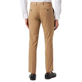 Men's Solid Color Cotton Mid Waist Straight Suit Pants 75843474Z