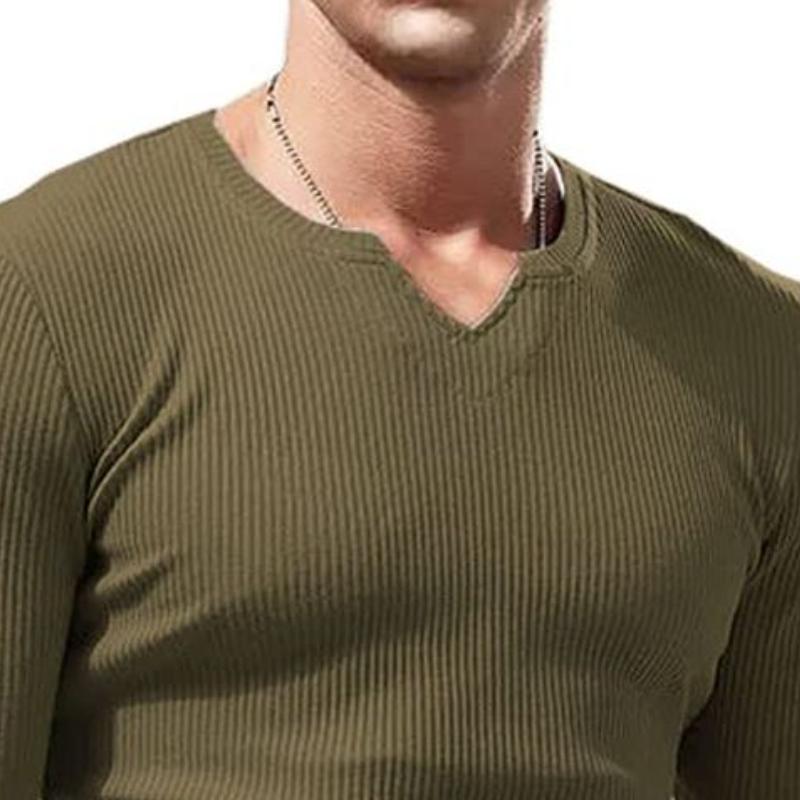 Men's Classic Casual Slim Fit Knitted Round Neck Long Sleeve T-Shirt 22155335K