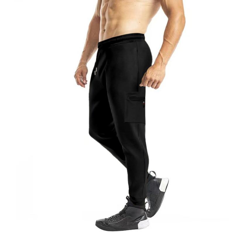 Pantalon de sport décontracté pour hommes avec taille élastique et coupe ajustée 75894603M