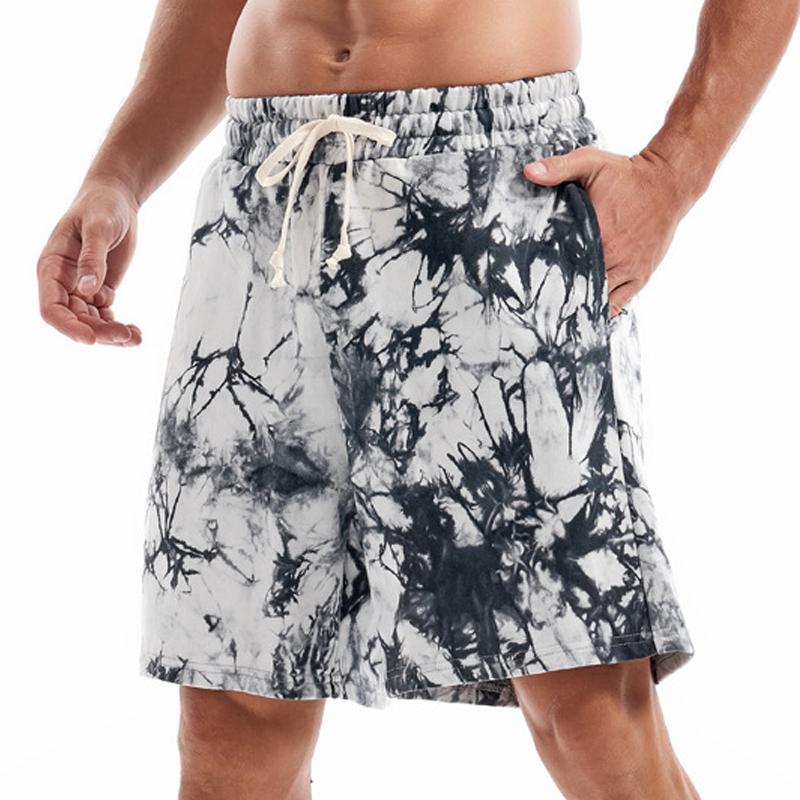 Men's Tie-dye Elastic Waist Straight Sports Shorts 46229263Z