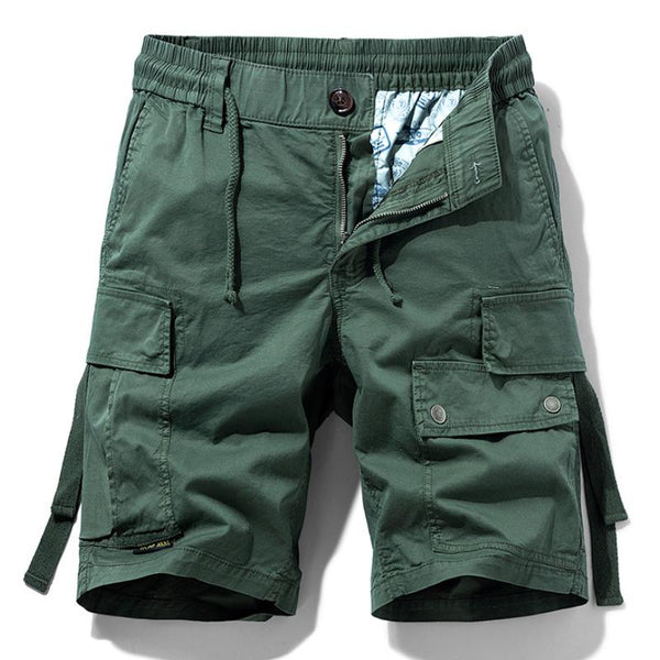 Men's Vintage Washed Cotton Straight Multi-Pocket Cargo Shorts 26017788M