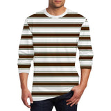 Men's Round Neck Printed Striped Long Sleeve T-shirt 87114175X