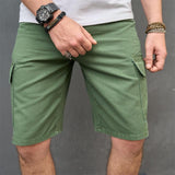 Men's Solid Loose Multi-pocket Cargo Denim Shorts 95425511Z