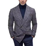 Men's Classic Vintage Double Breasted Check Blazer 10085887K