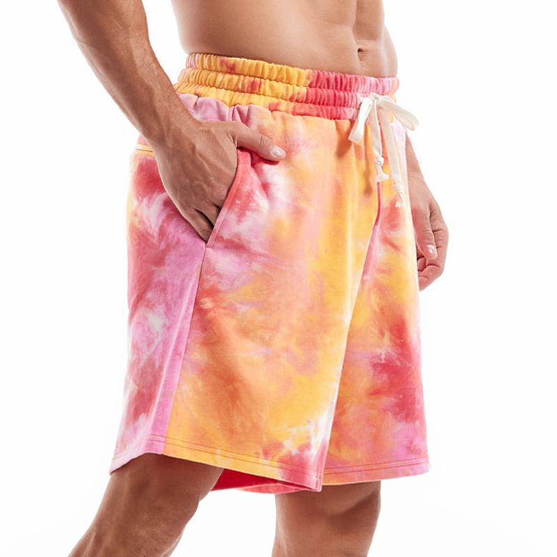 Men's Tie-dye Elastic Waist Straight Sports Shorts 46229263Z