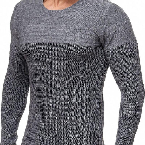 Men's Classic Crew Neck Knit Colorblock Sweater 60715370F