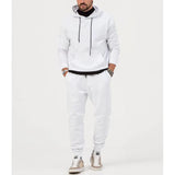 Men's Casual Solid Color Hooded Sweatshirt and Pants Set 72465909Y