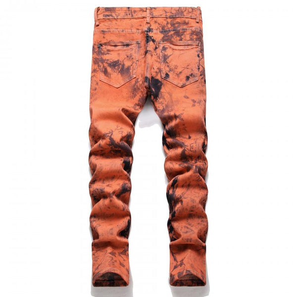 Men's Fashion Street Graffiti Slim Fit Jeans 61532497Z