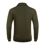 Men's Fashion Solid Color Small Square Zipper Lapel Long Sleeve Casual Sweatshirt 39109889Z