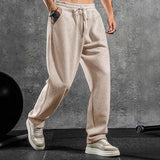 Men's Solid Color Loose Elastic Waist Sports Pants 57647138Z