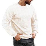 Men's Retro Round Neck Long Sleeve Casual Jacquard Sweatshirt 10307510X