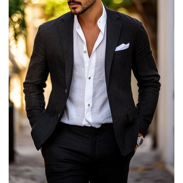 Men's Solid Color Lapel Single Breasted Blazer 16836368Y