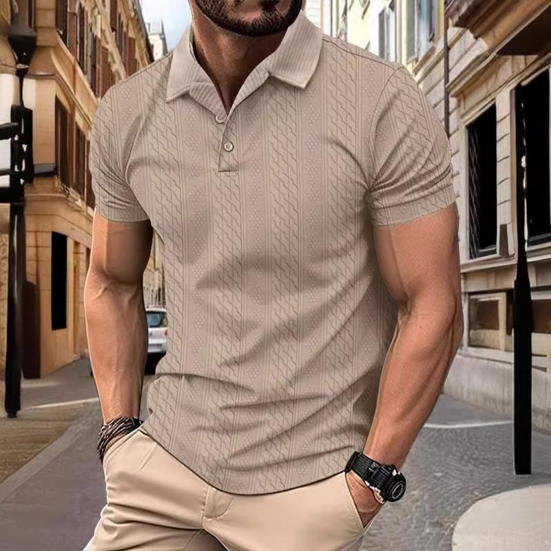 Men's Jacquard Texture Short-Sleeved Polo Shirt 65098598Y