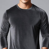 Men's Classic Casual Slim Fit Velvet Long Sleeve T-Shirt 68268916K