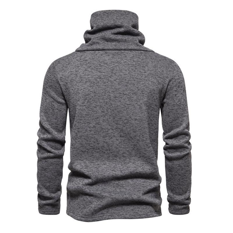 Men's Casual Pile Collar Knitted Sweatshirt 98555378F