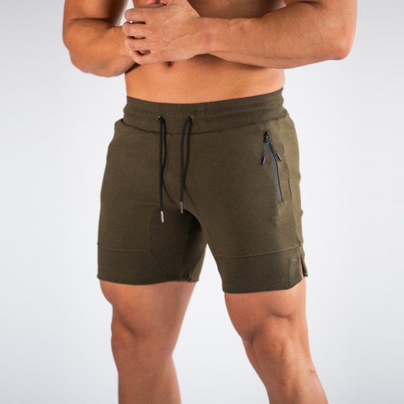 Einfarbige, schnelltrocknende, atmungsaktive Sport-Fitness-Shorts für Herren mit elastischer Taille 32298249Z