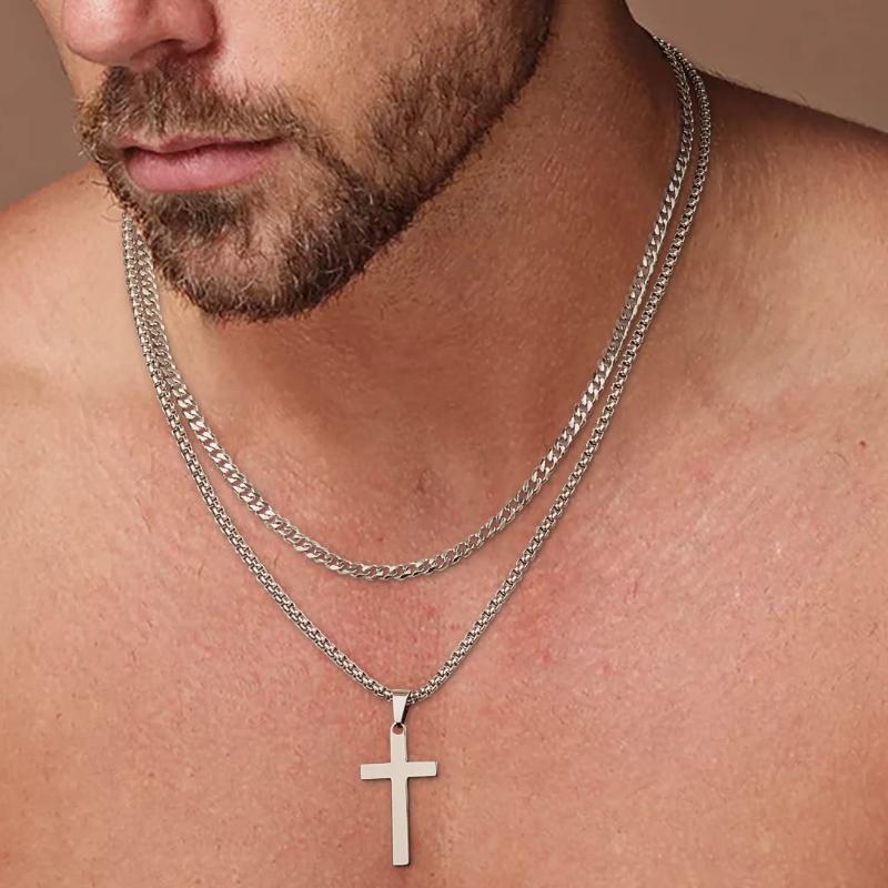 Vintage Casual Layered Cross Necklace 50858489TO