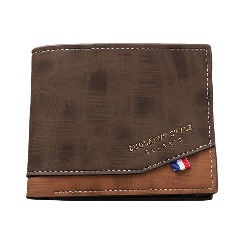 Cartera de cuero con cremallera y múltiples tarjetas para hombre 89227195U