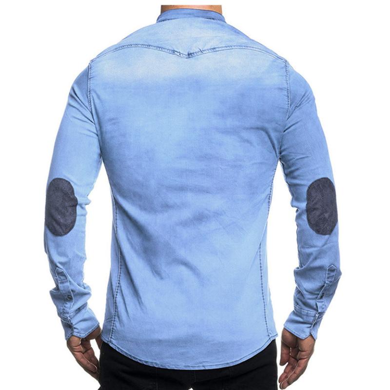 Men's Washed Denim Long Sleeve Shirt 05174445F