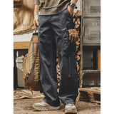 Men's Retro Loose Multi-Pocket Cargo Pants 46289557Y