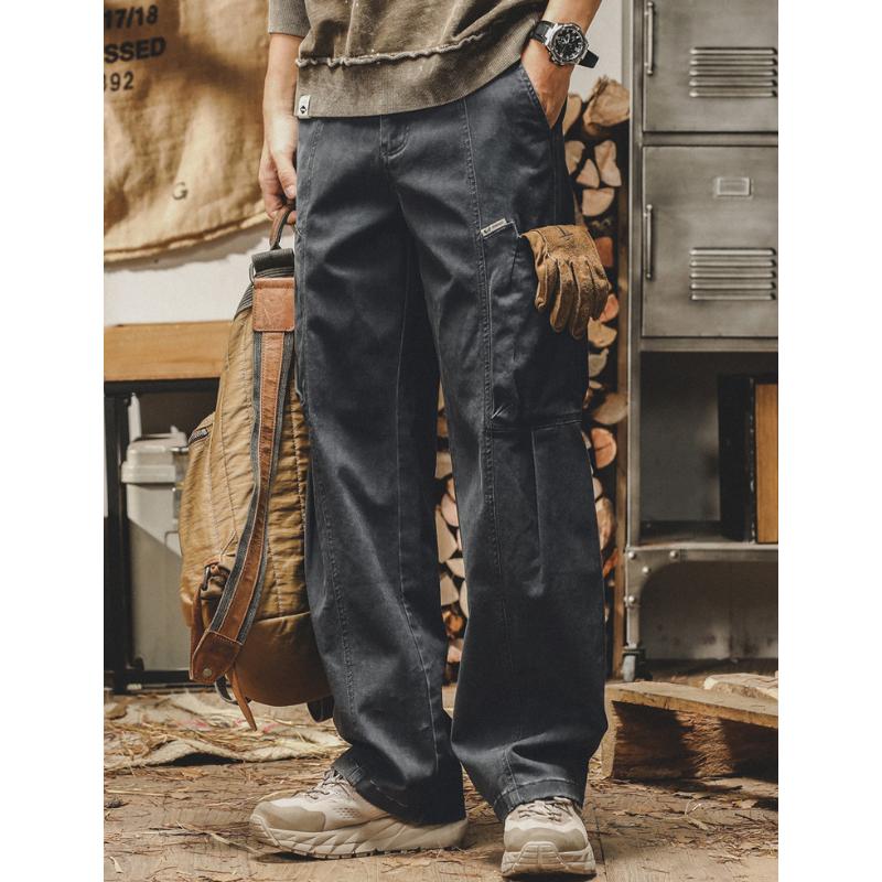 Men's Retro Loose Multi-Pocket Cargo Pants 46289557Y