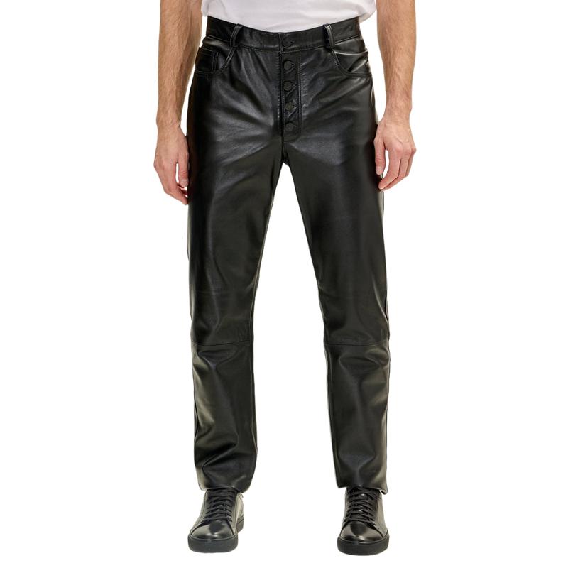 Men's Fashionable Casual Versatile Leather Pants 13838222F