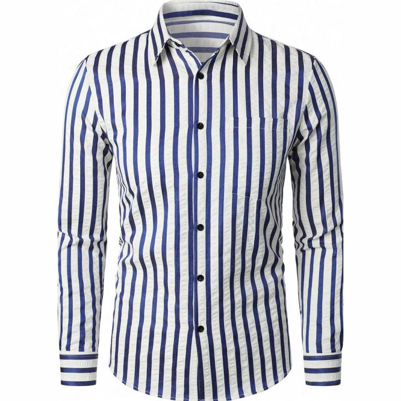 Men's Striped Casual Long Sleeve Shirt 94706142Y