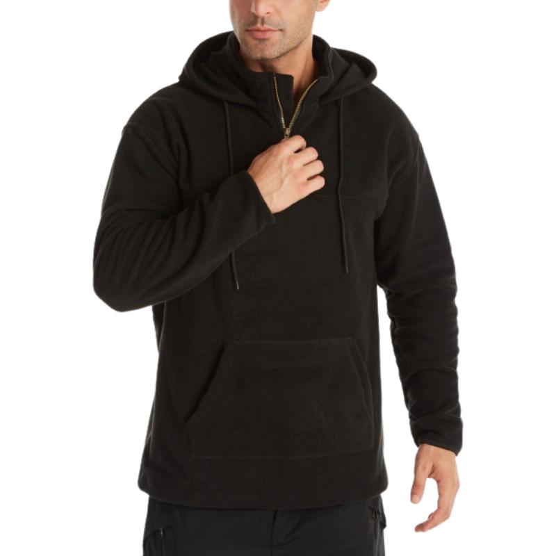 Men's Sports Solid Color Polar Fleece Hoodie 40730394F